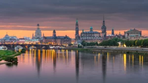 Dresden, Deutschland über der Elbe